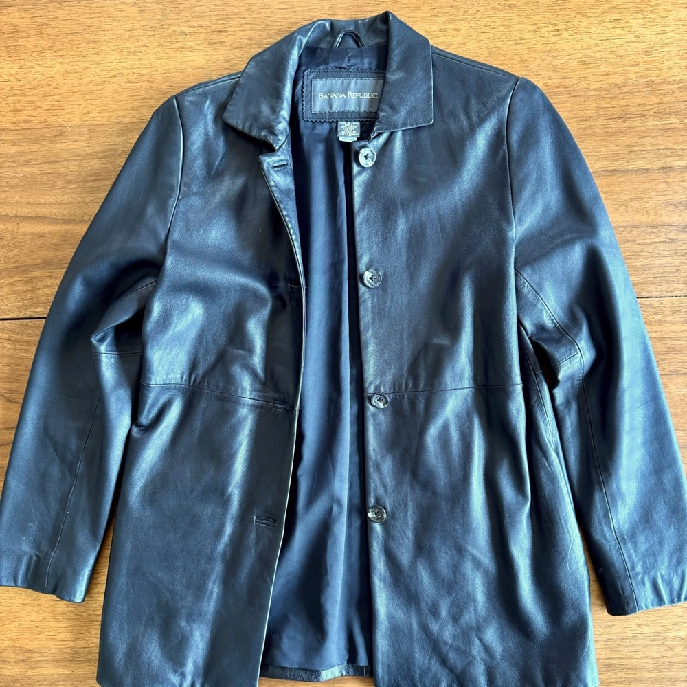 Banana Republic | 90’s Leather Jacket | Sz XS